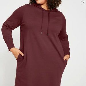 New Universal standard hoodie dress in black and in cherry size XL (26-28) plus